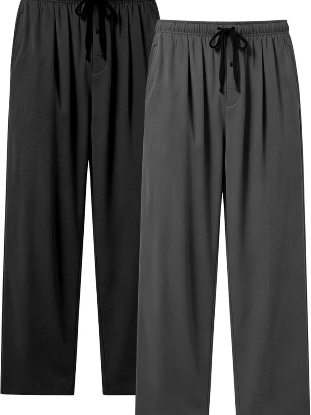Soft Bamboo Viscose Cotton Men's Pajama Pants 2-Pack - Moisture-Wicking Lounge